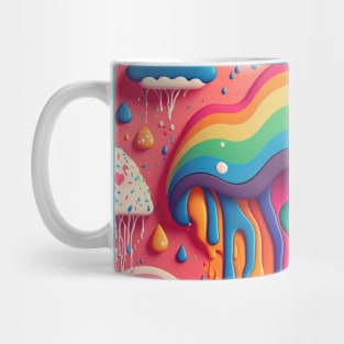 Psychedelic Paint Drip Rainbow Rain Clouds 1 Mug